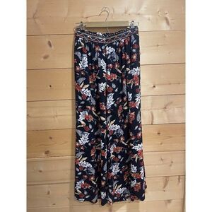 Jaase Floral Print Wide Leg Bohemian Palazzo Pants Medium